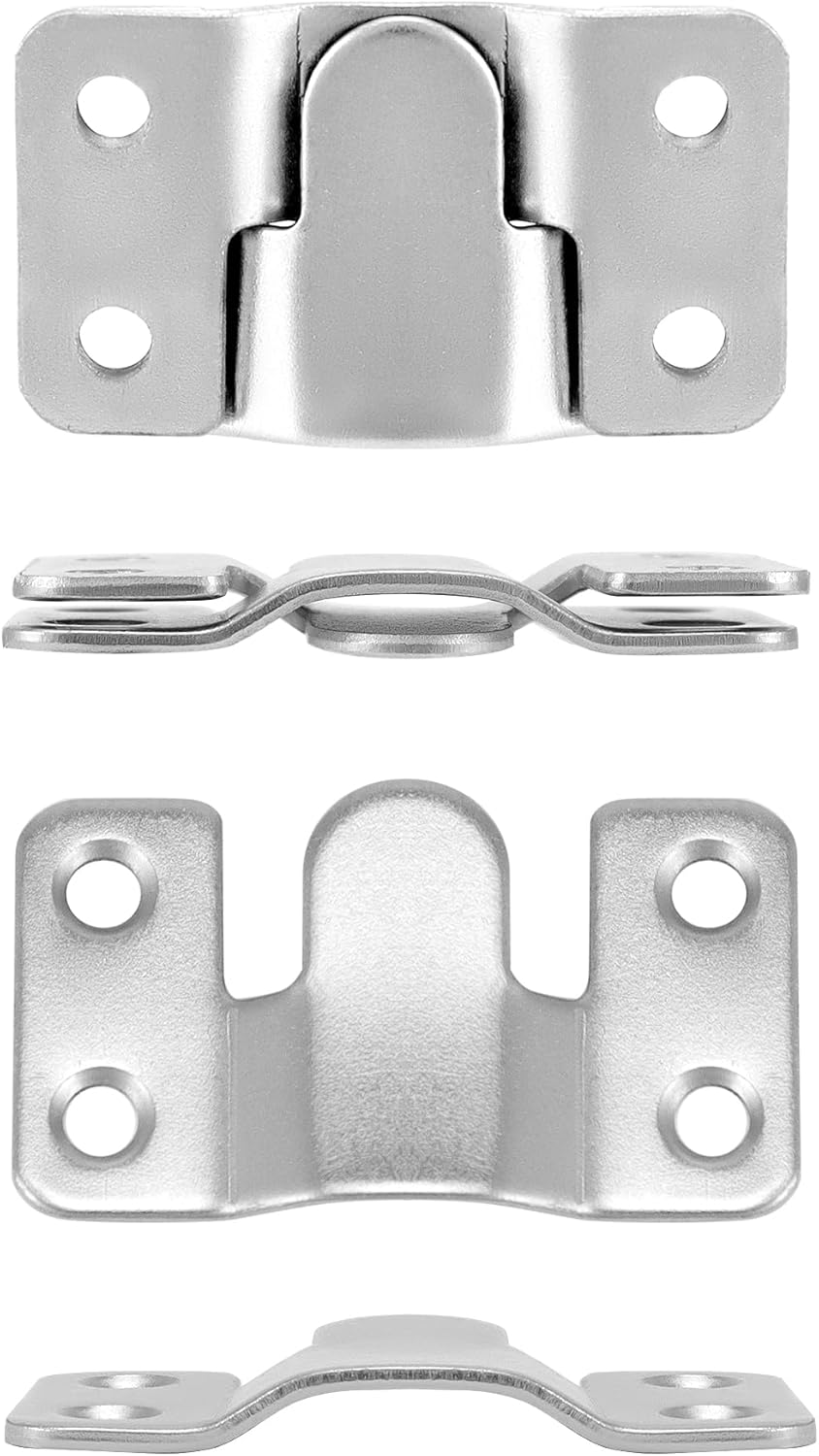Stainless Steel Flush Mount Headboard Hanging wall interlocking Brackets 4 Pairs