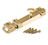 Polished Brass Door Bolts – 4", 6", 8", 10" Surface Mounted Sliding Door Lock – Durable Brass Tower Bolts for Bedrooms, Bathrooms, Cupboards & Storage