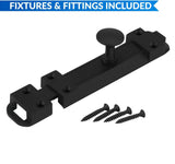 Matt Black Door Bolt 4" (100mm) – Surface Mounted Sliding Lock | Modern Tower Bolt for Bathroom, Bedroom, Cupboard & Storage Doors