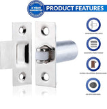 Adjustable Roller Catch – Chrome (Np) or Brass(EB) Finish – Cupboard, Cabinet & Door Latch with Strike Plate