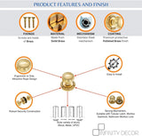 Georgian Round Solid Polished Brass Mortice Sprung Door Knob Set – Golden Grace Pair for Internal & External Doors