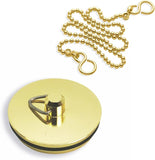 Sink Plug and Chain Set  – Universal Fit in Silver or Brass Finish (12"/18" Length)