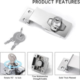 Hasp & Staple Locking Polished Chrome – 75mm & 115mm Heavy Duty Security Latch for Shed, Gate, Door, Cupboard