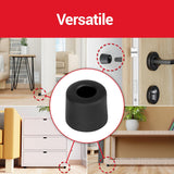Door Stops – Small 28mm (1.1/8") Black & White Pack of 4 with Fixings – Wall & Skirting Mounted Door Stoppers