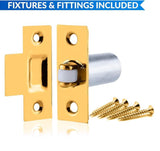Adjustable Roller Catch – Chrome (Np) or Brass(EB) Finish – Cupboard, Cabinet & Door Latch with Strike Plate