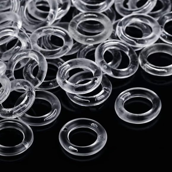 Clear Plastic Curtain Rings – Lightweight Durable Glider Rings for Net Curtains, Sheers, and Lightweight Drapes (13mm)