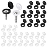 100x Hinged Screw Cover Caps for 6-8 Gauge Screws – White & Black Plastic Caps with Base Washers | Durable, Neat Screw Concealers for Furniture, Cabinets & DIY Fixings