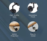 63mm Wall-Mounted Handrail Bracket – Stair Bannister Support for Wooden or Metal Rail – Heavy Duty Zinc, White, Grey, Black Finish