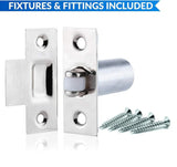 Adjustable Roller Catch – Chrome (Np) or Brass(EB) Finish – Cupboard, Cabinet & Door Latch with Strike Plate