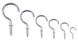 Polished Chrome Shouldered Cup Hooks – Screw-In Metal Wall Hooks for Mugs, Keys, Lights & Storage – Heavy Duty Shiny Finish