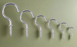 Polished Chrome Shouldered Cup Hooks – Screw-In Metal Wall Hooks for Mugs, Keys, Lights & Storage – Heavy Duty Shiny Finish