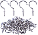 Polished Chrome Shouldered Cup Hooks – Screw-In Metal Wall Hooks for Mugs, Keys, Lights & Storage – Heavy Duty Shiny Finish