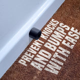 Door Stops – Small 28mm (1.1/8") Black & White Pack of 4 with Fixings – Wall & Skirting Mounted Door Stoppers