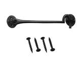 Malleable Black Cabin Hooks – Heavy-Duty Door & Gate Latches – Sizes 4", 6", 8", 10", 12"