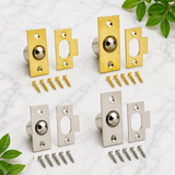 Bales Catch – 16mm & 19mm – Electro Brass (EB) or Nickel Plated (NP) Cabinet & Box Door Catch Latch