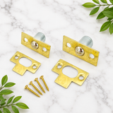 Bales Catch – 16mm & 19mm – Electro Brass (EB) or Nickel Plated (NP) Cabinet & Box Door Catch Latch