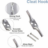 Galvanized Cleat Hooks 75mm (3") & 100mm (4") – Heavy Duty Rope Cleat Hook for Washing Line, Boat, Garage & Wall Mount