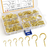 Polished Brass Shouldered Cup Hooks – Screw-In Metal Wall Hooks for Mugs, Keys, Lights & Storage – Heavy Duty Decorative Finish