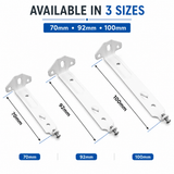 Vertical Blind Face Fix Bracket White – 70mm 92mm 100mm Heavy Duty Headrail Face Fitting Brackets for Slimline Vertical Blind Tracks
