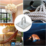 Galvanised Eye on Plate 50mm (2") Square – Heavy Duty Wall Mount Rope & Chain Fixing Eye Plate for Shed, Gate & Garage