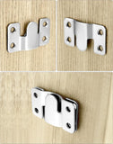 Stainless Steel Flush Mount Headboard Hanging wall interlocking Brackets 4 Pairs