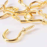 Polished Brass Shouldered Cup Hooks – Screw-In Metal Wall Hooks for Mugs, Keys, Lights & Storage – Heavy Duty Decorative Finish