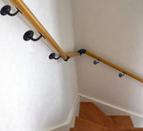 Heavy Duty Handrail – Black Ironmongery Wall-Mounted Grab Rail for Stairs, Steps, and Passageways (60mm)