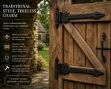 Spear Hinges Black Ironmongery – Antique Hinges - Heavy Duty Decorative Door and Gate Hinges (152mm, 225mm, 300mm)