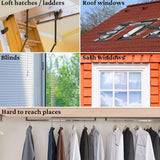 Chrome Pole Hook for Attic Ladders & Skylight Windows – Telescopic Window Catch for Blinds, Loft Hatches & Roof Windows