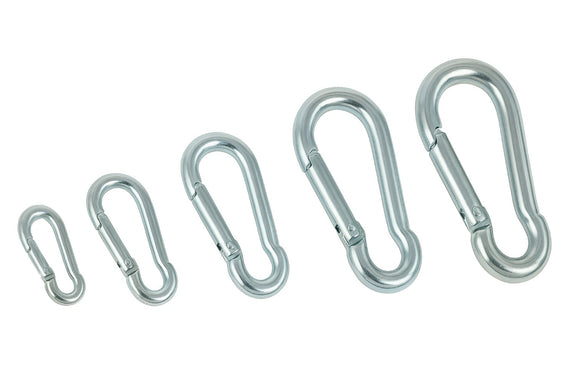 Snap Hooks – Bright Zinc Plated – Sizes M4, M5, M6, M8, M10 – Heavy Duty Carabiner Style Clips for Chains, Ropes & DIY