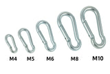 Snap Hooks – Bright Zinc Plated – Sizes M4, M5, M6, M8, M10 – Heavy Duty Carabiner Style Clips for Chains, Ropes & DIY