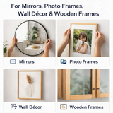 Black Plated Mirror Plates – Picture Hanging Plates 19mm 25mm 32mm 38mm 50mm Frame & Mirror Fixing Brackets