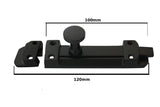 Matt Black Door Bolt 4" (100mm) – Surface Mounted Sliding Lock | Modern Tower Bolt for Bathroom, Bedroom, Cupboard & Storage Doors