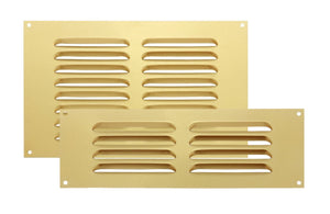 Gold Aluminium Louvre Air Vent Cover – Adjustable Ventilation Grille with Flyscreen – Sizes 9"x3", 9"x6"