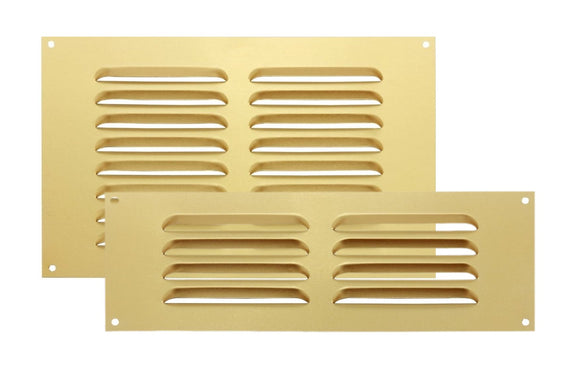 Gold Aluminium Louvre Air Vent Cover – Adjustable Ventilation Grille with Flyscreen – Sizes 9