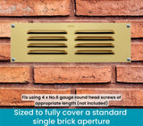 Gold Aluminium Louvre Air Vent Cover – Adjustable Ventilation Grille with Flyscreen – Sizes 9"x3", 9"x6"