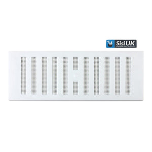 White Plastic Adjustable Air Vent Cover with Flyscreen – Hit & Miss Slide Mesh Grille for Ventilation – Sizes 9"x3", 9"x6", 9"x9"