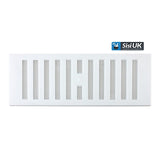 White Plastic Adjustable Air Vent Cover with Flyscreen – Hit & Miss Slide Mesh Grille for Ventilation – Sizes 9"x3", 9"x6", 9"x9"