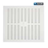 White Plastic Adjustable Air Vent Cover with Flyscreen – Hit & Miss Slide Mesh Grille for Ventilation – Sizes 9"x3", 9"x6", 9"x9"