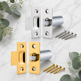 Adjustable Roller Catch – Chrome (Np) or Brass(EB) Finish – Cupboard, Cabinet & Door Latch with Strike Plate