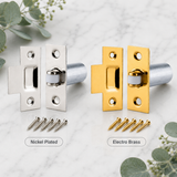 Adjustable Roller Catch – Chrome (Np) or Brass(EB) Finish – Cupboard, Cabinet & Door Latch with Strike Plate