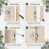 Adjustable Roller Catch – Chrome (Np) or Brass(EB) Finish – Cupboard, Cabinet & Door Latch with Strike Plate