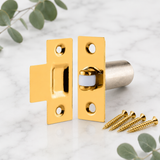 Adjustable Roller Catch – Chrome (Np) or Brass(EB) Finish – Cupboard, Cabinet & Door Latch with Strike Plate