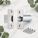Adjustable Roller Catch – Chrome (Np) or Brass(EB) Finish – Cupboard, Cabinet & Door Latch with Strike Plate