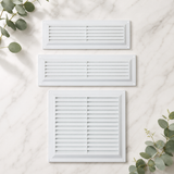 Air Vent White Plastic Louvre Cover – Adjustable Ventilation Grille with Flyscreen – Sizes 9"x3", 9"x6", 9"x9"