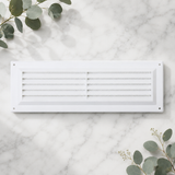 Air Vent White Plastic Louvre Cover – Adjustable Ventilation Grille with Flyscreen – Sizes 9"x3", 9"x6", 9"x9"