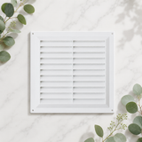 Air Vent White Plastic Louvre Cover – Adjustable Ventilation Grille with Flyscreen – Sizes 9"x3", 9"x6", 9"x9"