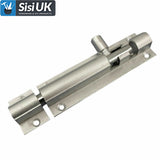 Satin Aluminium Barrel Bolt – Straight & Necked – Sizes 38mm, 50mm, 75mm, 100mm, 150mm – Bathroom, Toilet & Shed Door Latches