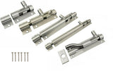Satin Aluminium Barrel Bolt – Straight & Necked – Sizes 38mm, 50mm, 75mm, 100mm, 150mm – Bathroom, Toilet & Shed Door Latches