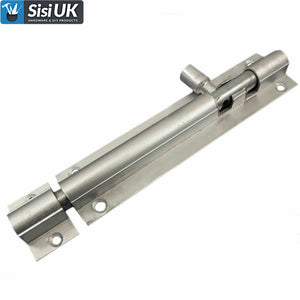 Satin Aluminium Barrel Bolt – Straight & Necked – Sizes 38mm, 50mm, 75mm, 100mm, 150mm – Bathroom, Toilet & Shed Door Latches